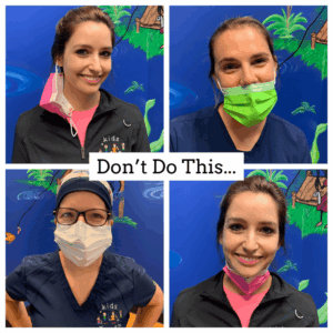Kids Teeth Wrong Way to Wear A Mask